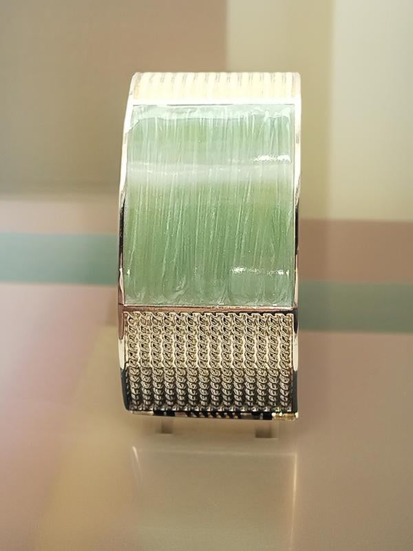 Brazalete grueso, pulsera de oro, esmalte verde, joyería para mujer, regalos, elegante