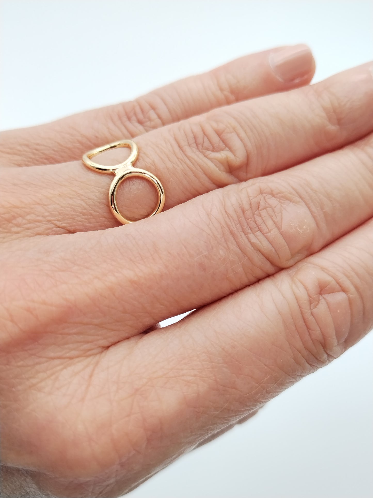 Anillo de círculo abierto, dorado, apilable, anillo ancho ajustable, joyería para mujer, regalos