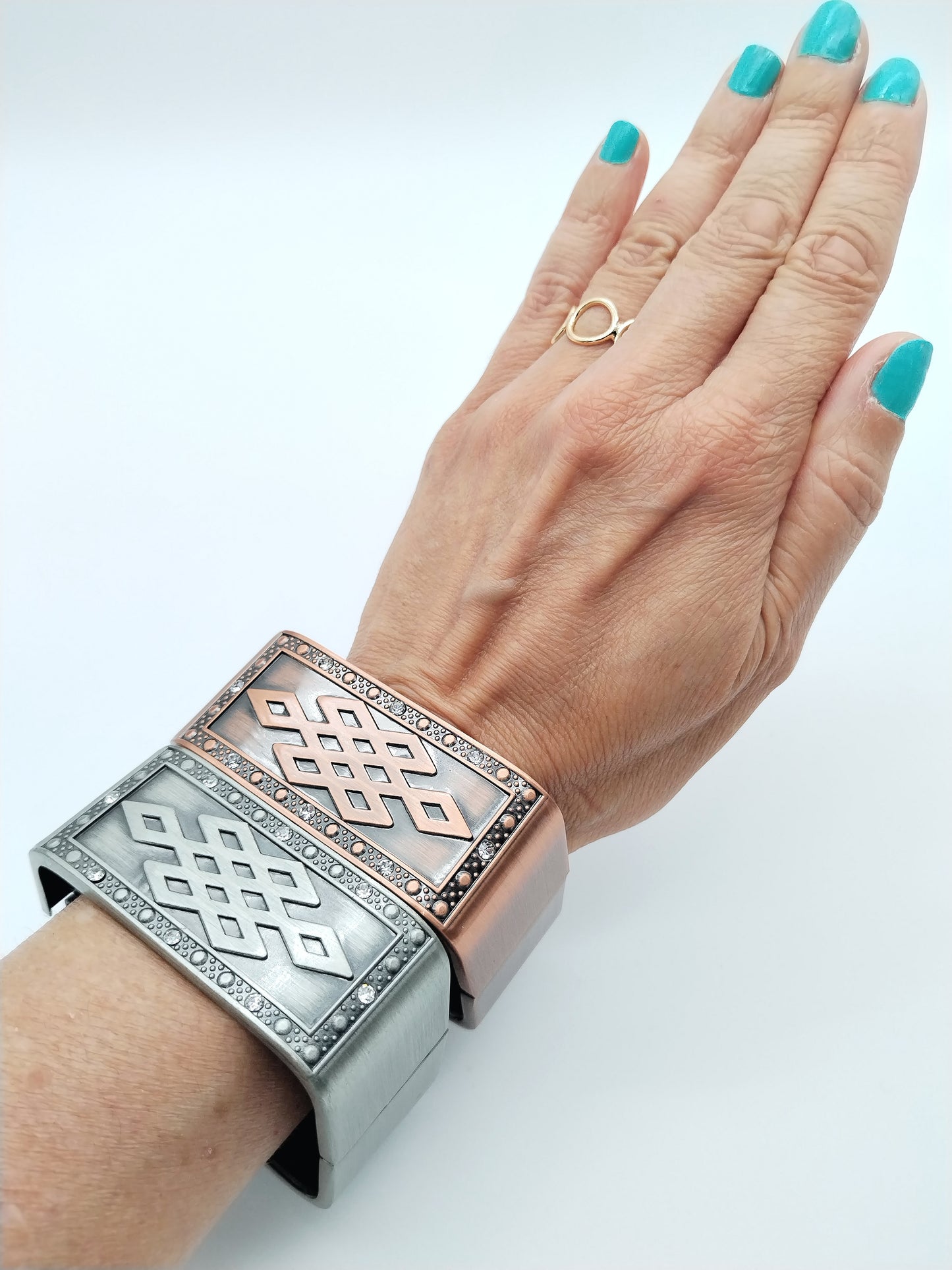 Klobiges Cooper-Armband, rechteckiger Armreif, Modeschmuck, Frauen, Mädchen, Geschenke, Geburtstag