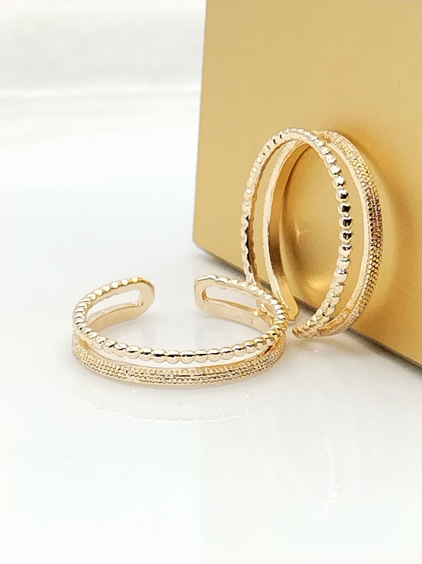 Anillo apilable, chapado en oro de 18 k, joyería elegante, minimalista, regalos, niñas, mujeres, boho chic