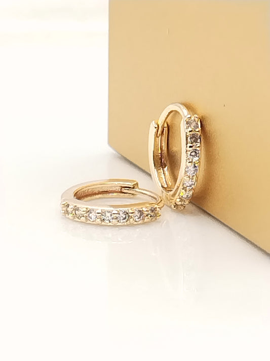 Cz Gold Huggies, funkelnde Ohrringe, zweites Piercieng, edel, winzig, Geschenke, Mädchen, Frauen