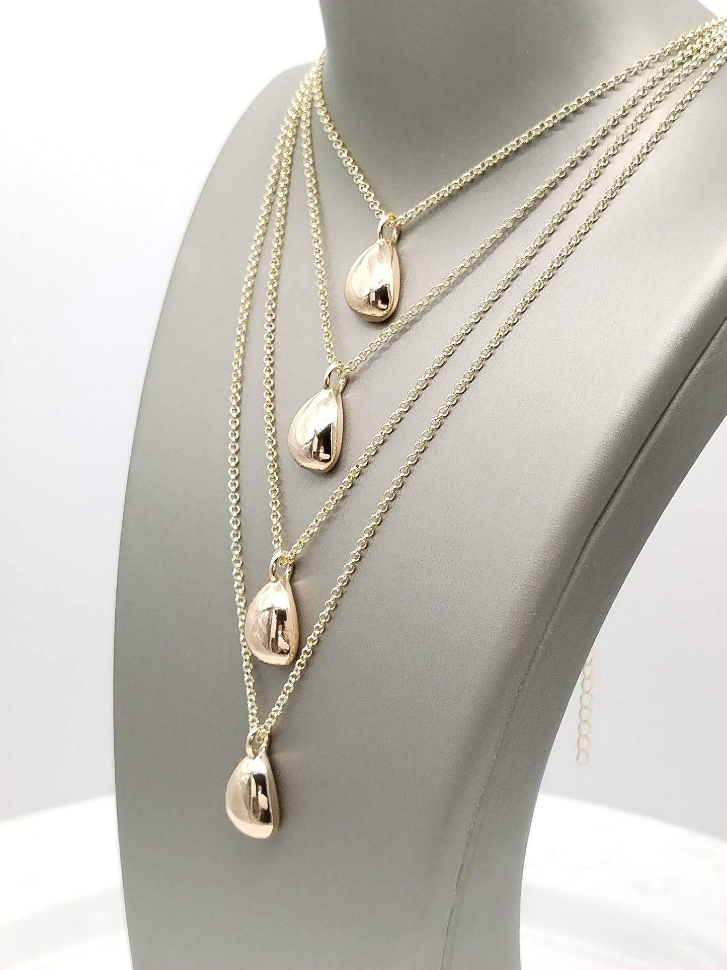 Gold Drop Necklace, Smooth Pendant, Minimalist Jewelry, Trending, Affordable, Women Gifts