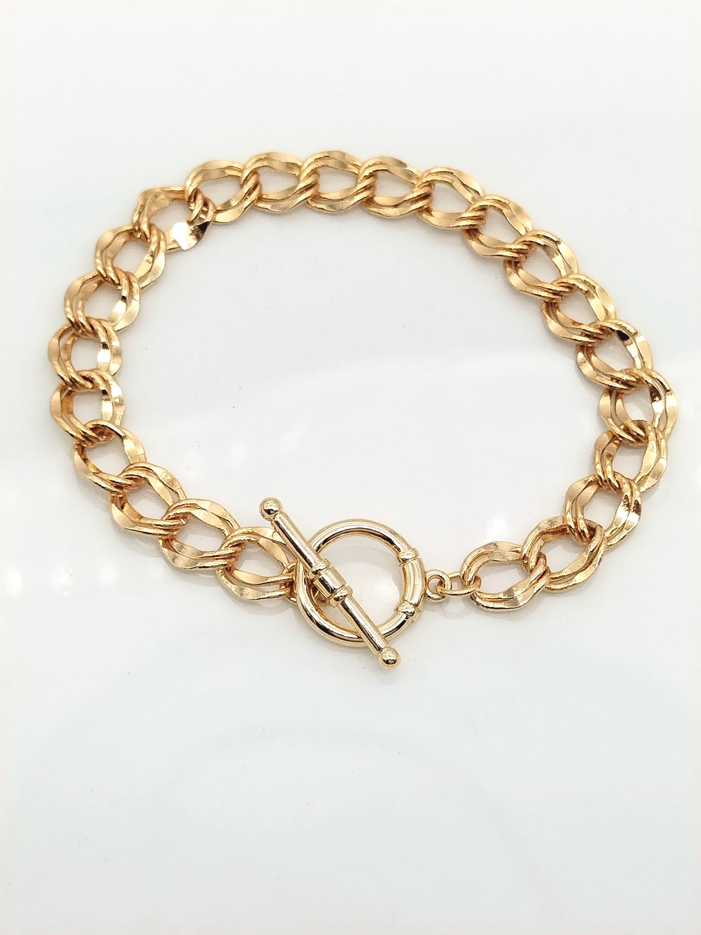 Gold Curb Chain Bracelet, Stackable, Classy, Affordable Jewelry, Christmas Gifts, For Women