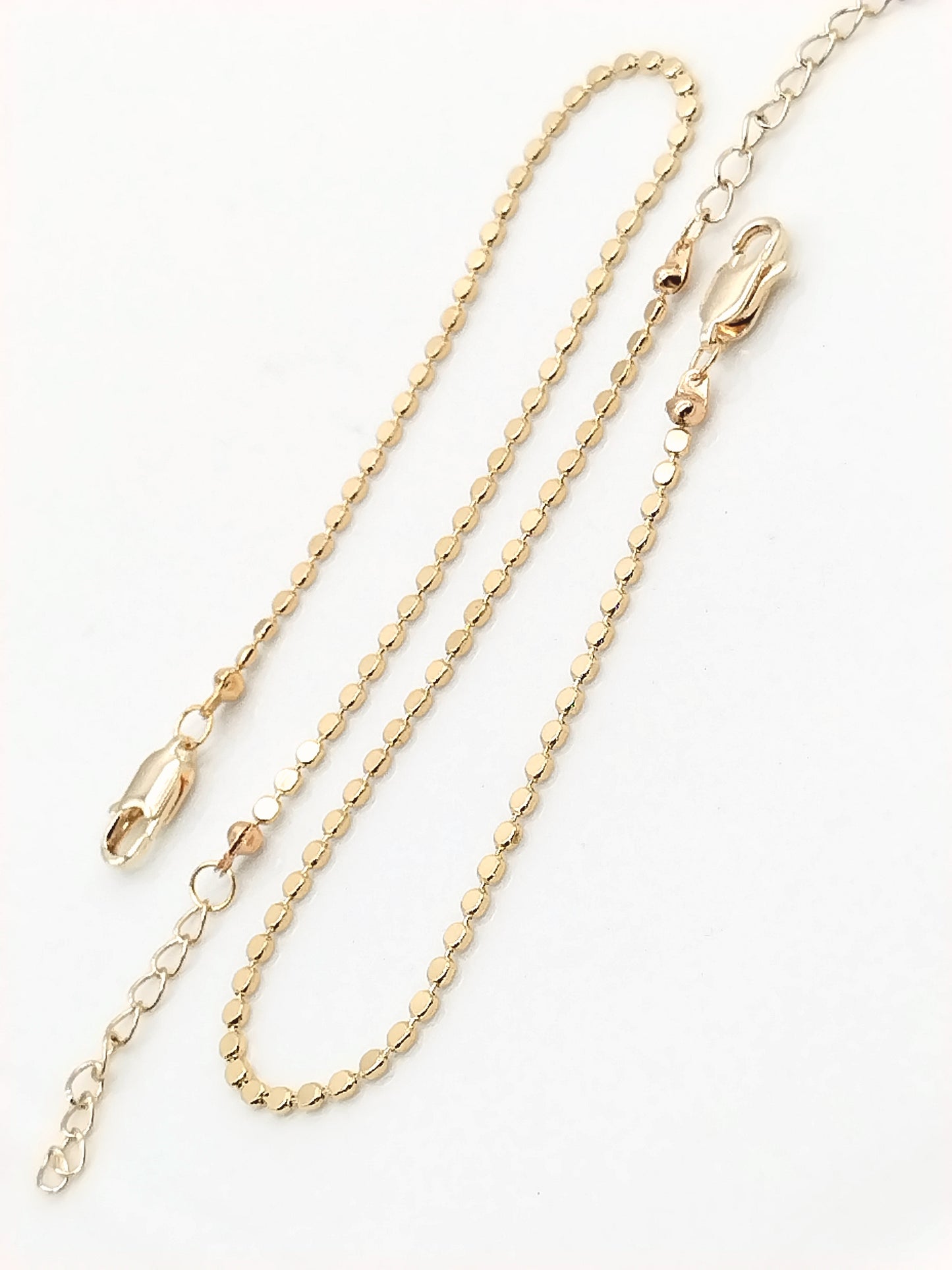 Pulsera de cadena de oro de 18 quilates, discos planos, joyería elegante y con clase, informal, regalo, mujeres, niñas