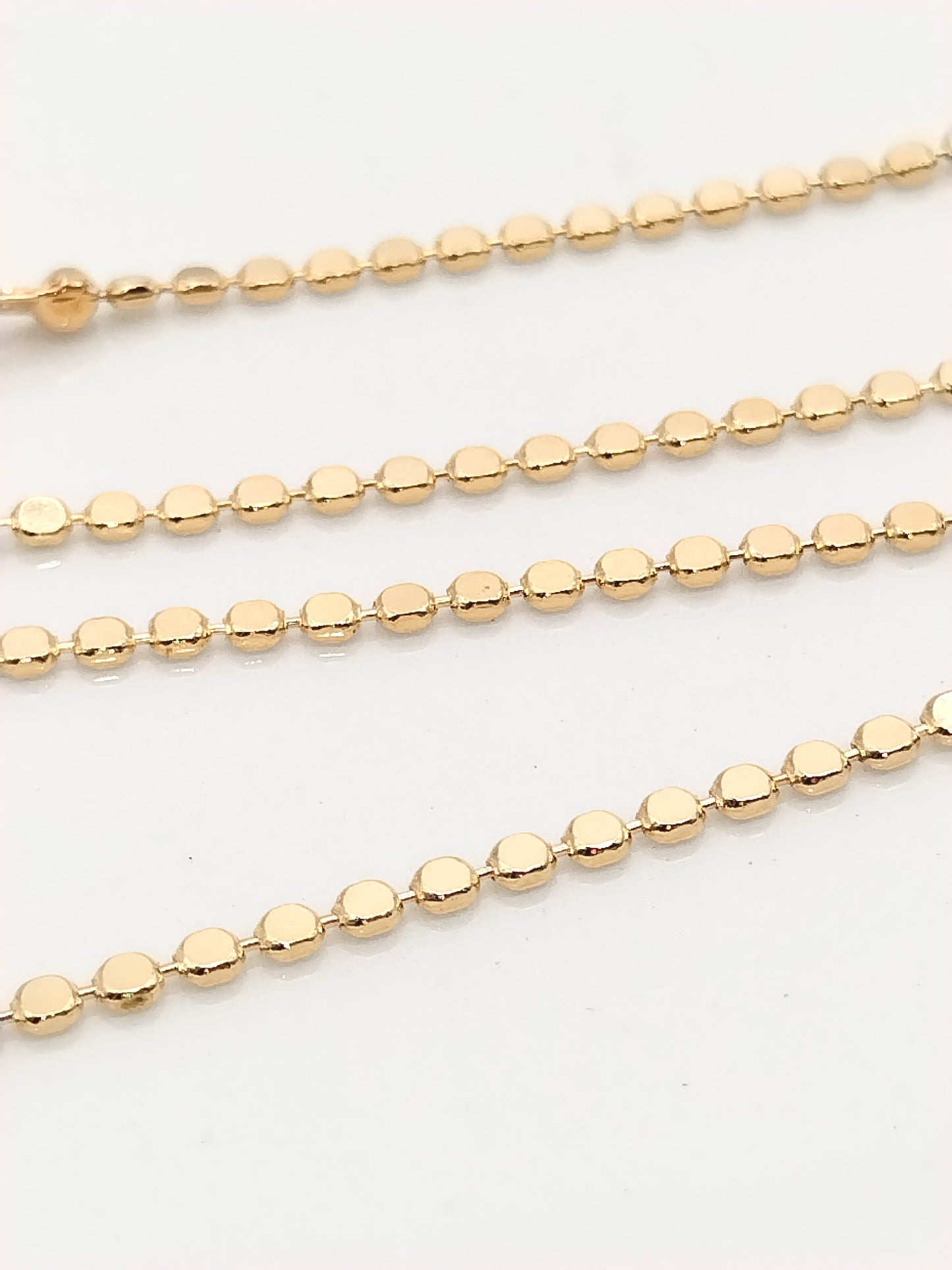 Pulsera de cadena de oro de 18 quilates, discos planos, joyería elegante y con clase, informal, regalo, mujeres, niñas