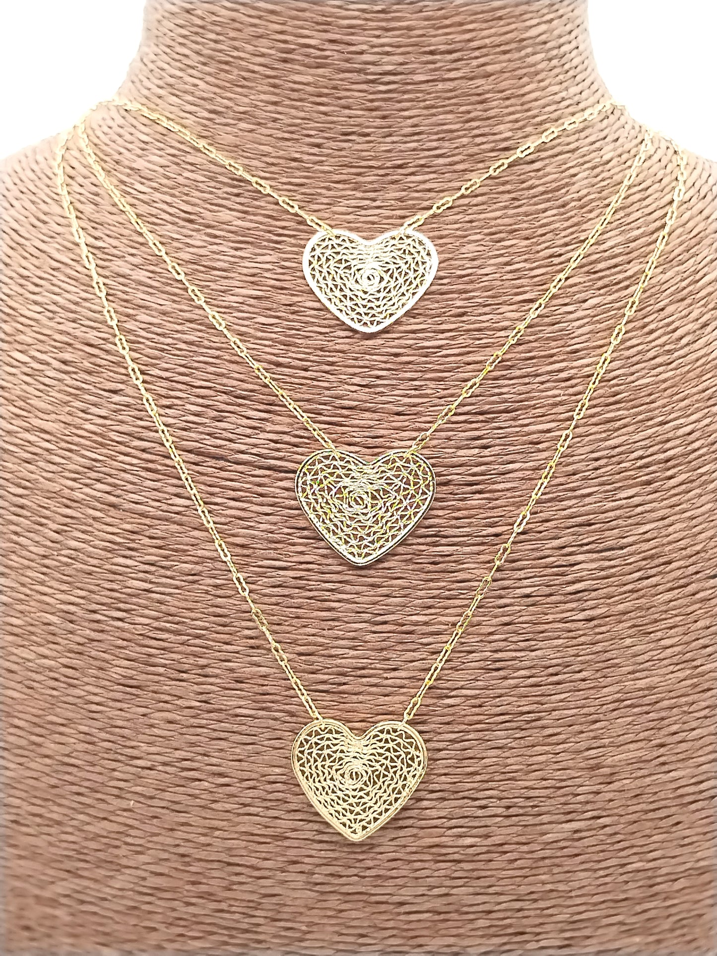 Unique Gold Heart Chain Necklace