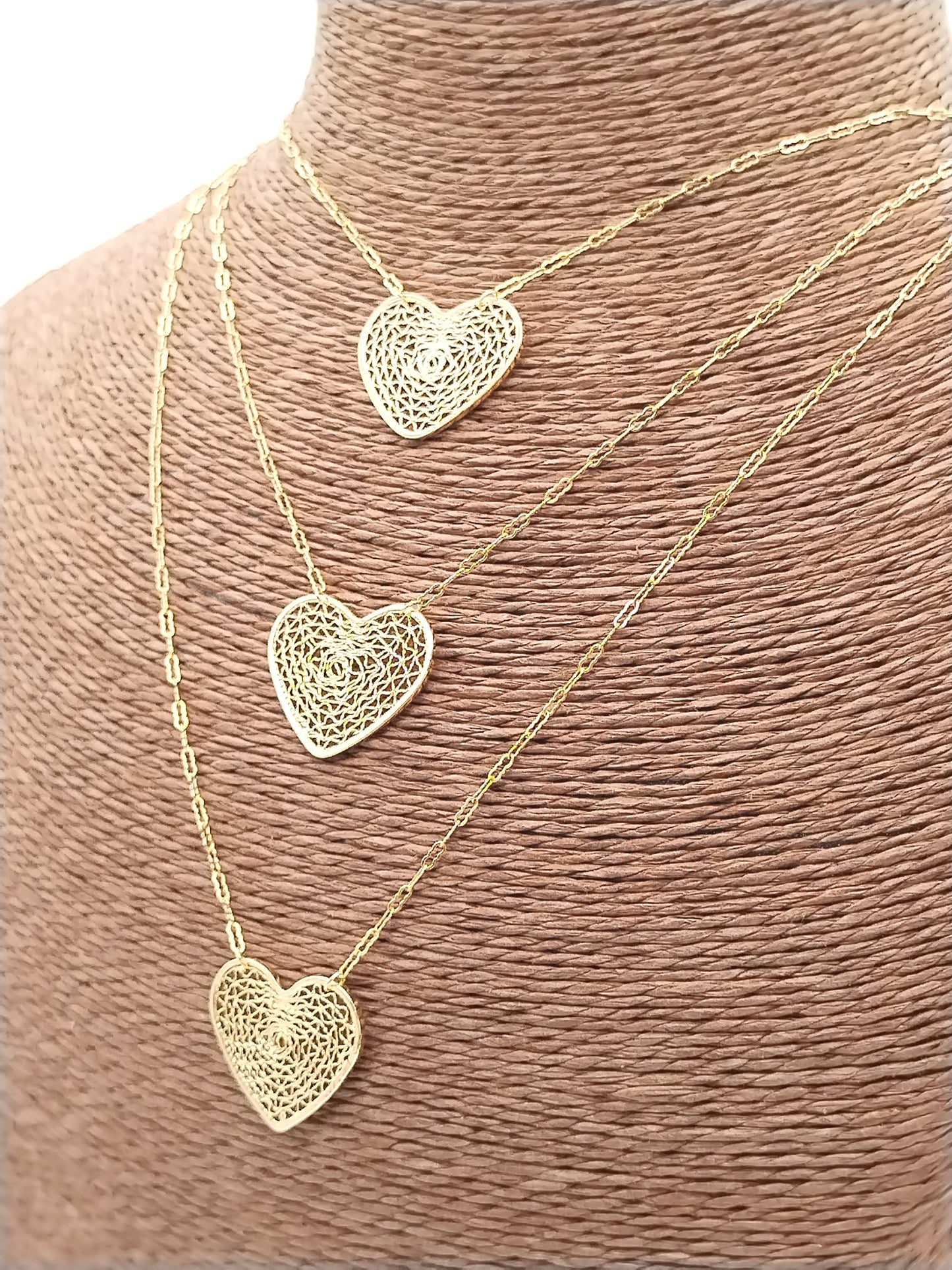 Unique Gold Heart Chain Necklace