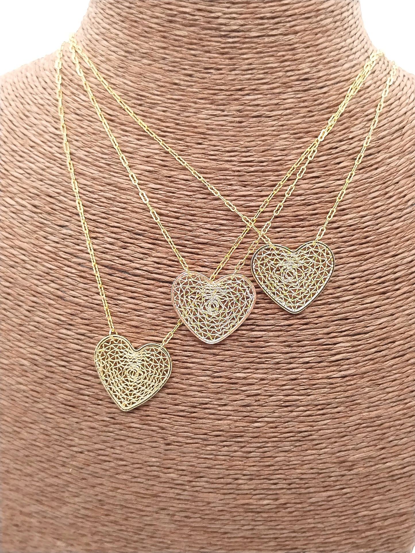 Unique Gold Heart Chain Necklace