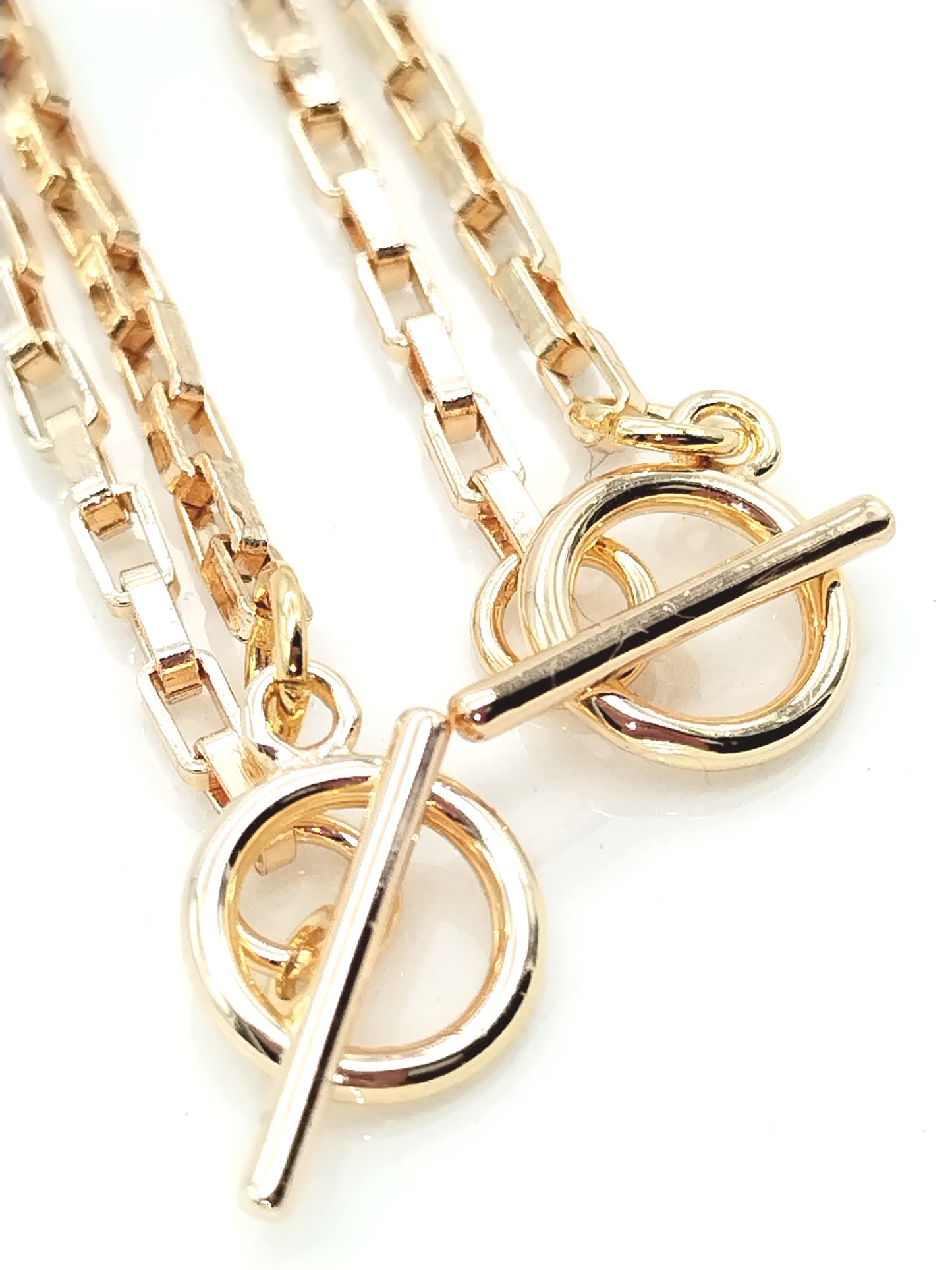 Gold Box Chain Necklace