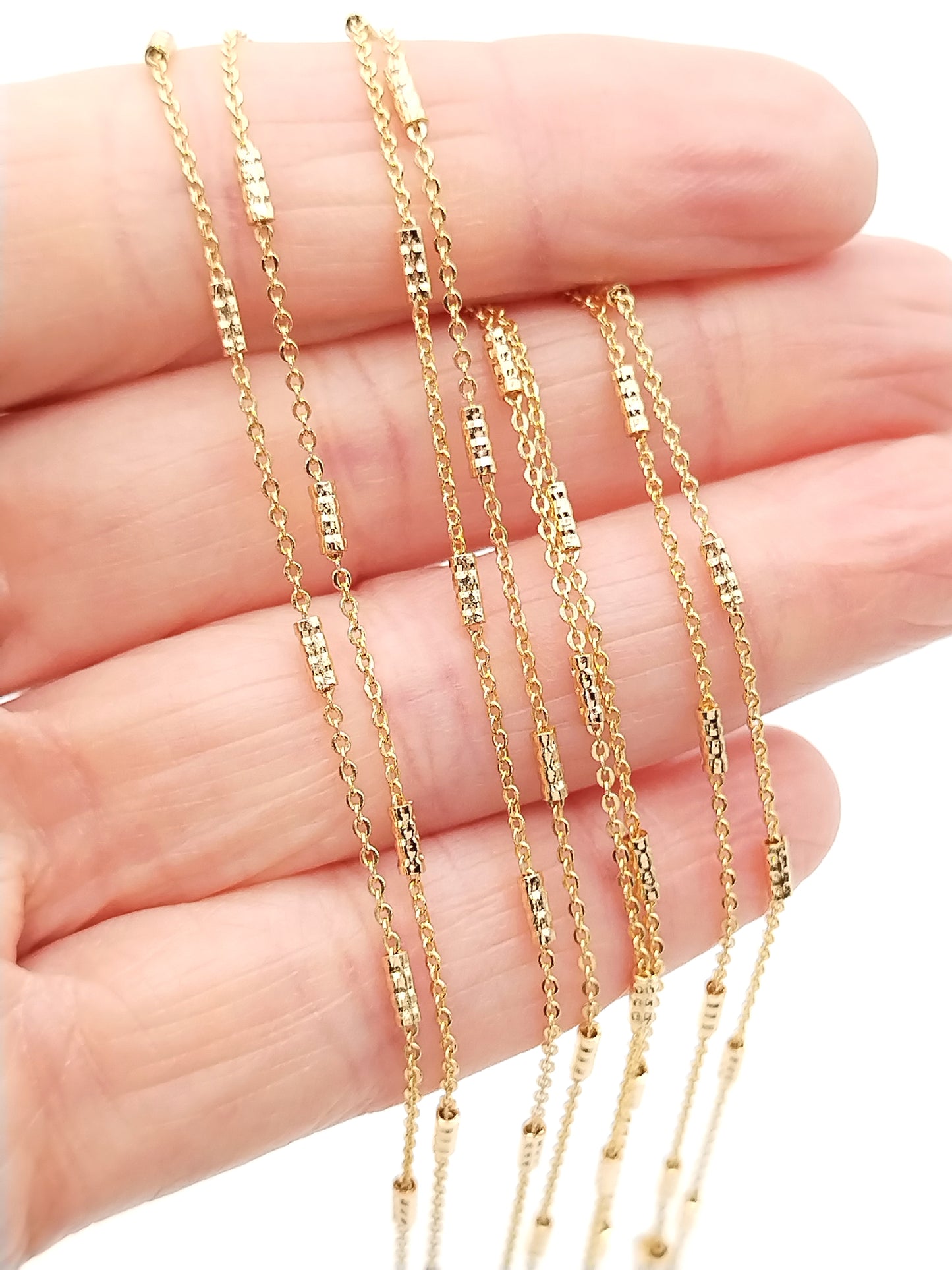 Long Dainty Gold Chain Necklace