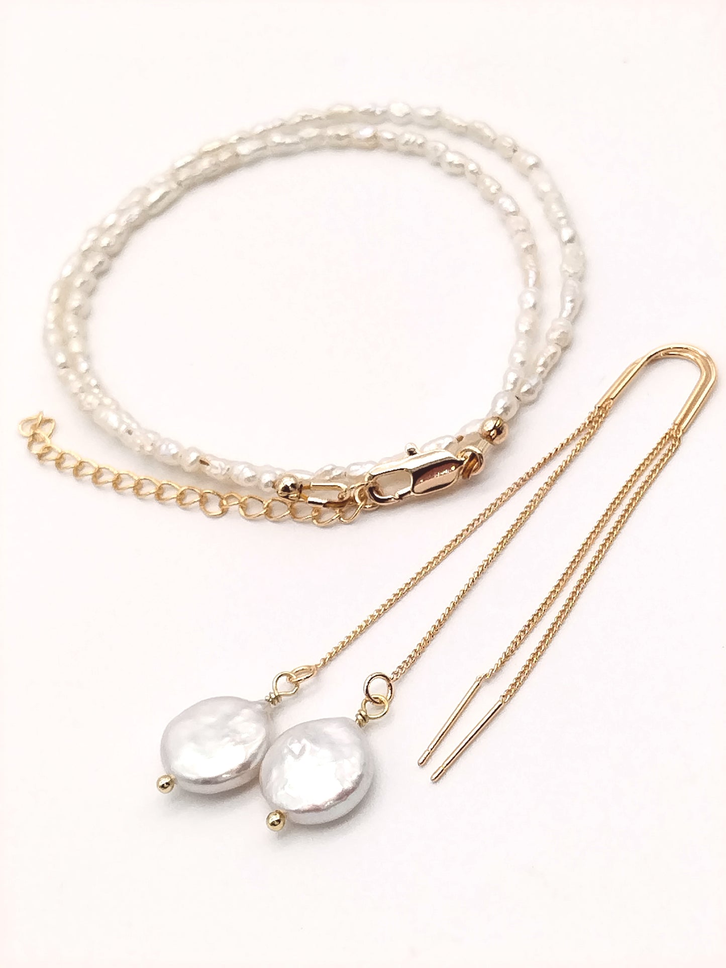 Gargantilla de perlas Keshi naturales - Collar de perlas barrocas