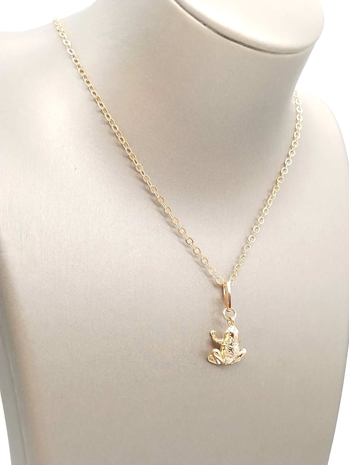 Gold Frog Charm Necklace