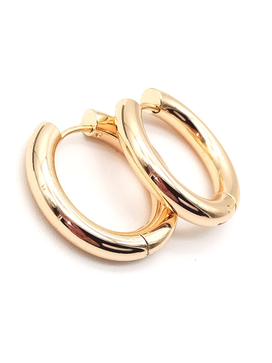 Große Creolen, klobige goldene Creolen, Geschenk