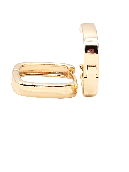 Quadratische goldene Huggies, Creolen, Trendschmuck, minimalistisch, einzigartig, Geschenke, Frauen, Mädchen, Geburtstag