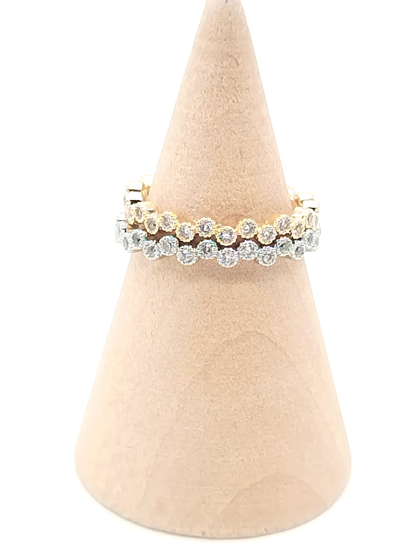 Dainty Gold Ring, Eternity CZ Ring, Feminine Jewelry, Elegant, Women, Stackable