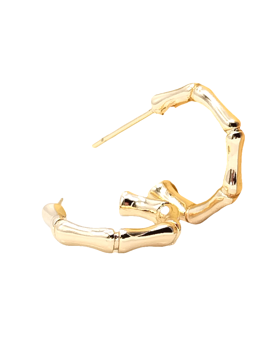 Creolen in Bambusform, 18 Karat vergoldete Ohrringe, Boho-Chic-Schmuck, Ohrstecker, Geschenke, Frauen, Trends, Mädchen