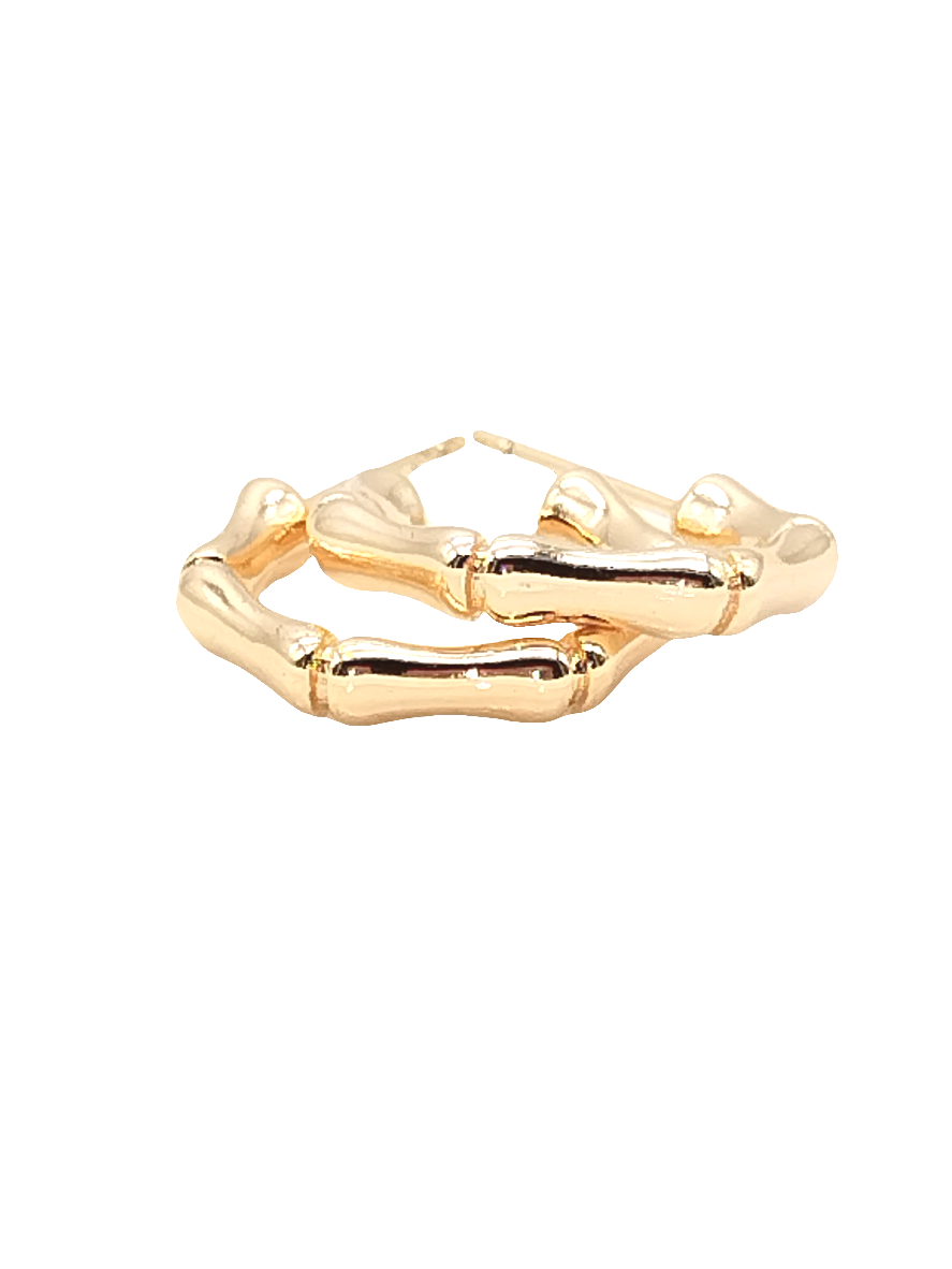 Creolen in Bambusform, 18 Karat vergoldete Ohrringe, Boho-Chic-Schmuck, Ohrstecker, Geschenke, Frauen, Trends, Mädchen