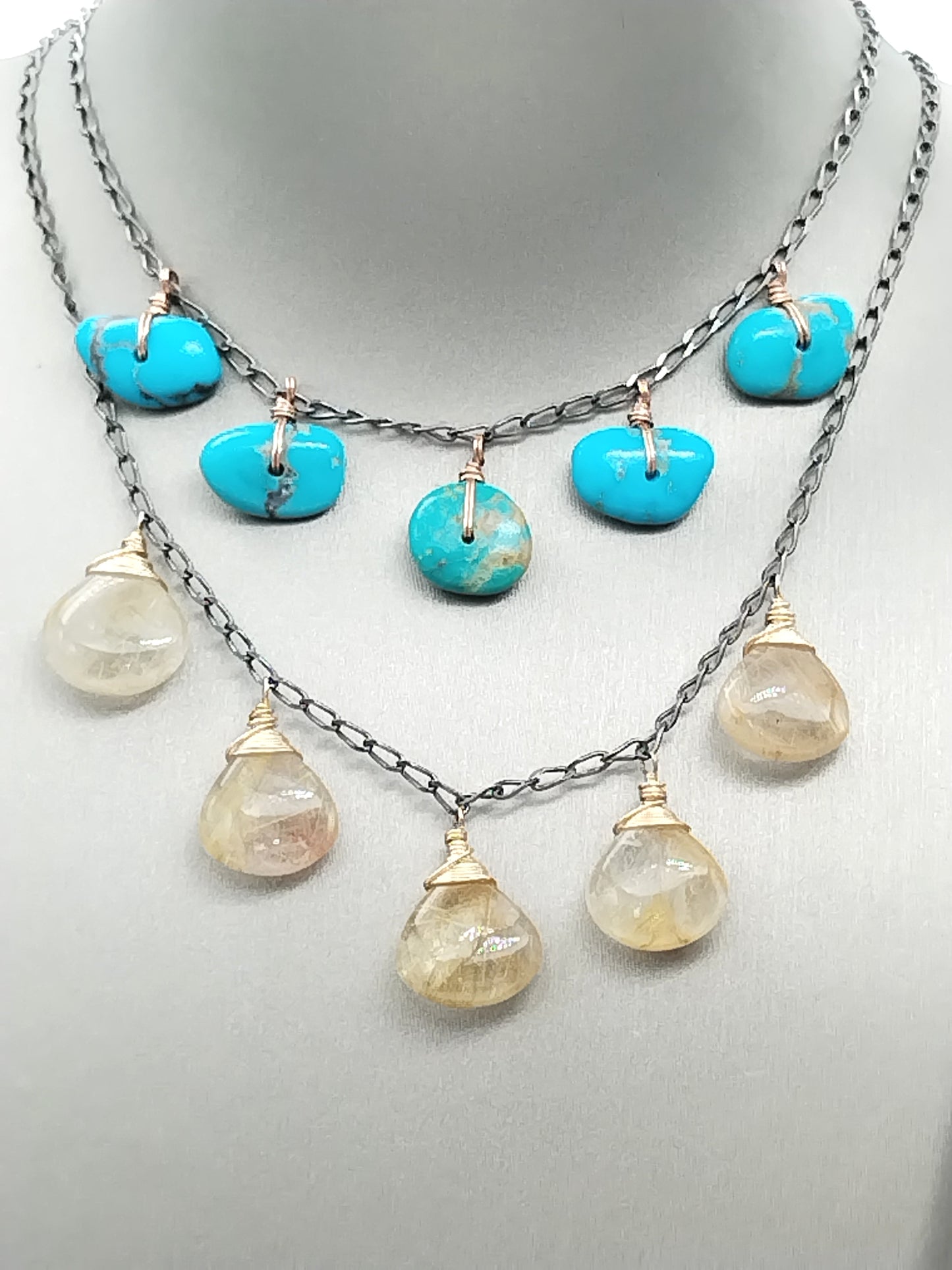 Golden Rutilated Quartz Briolettes Necklace