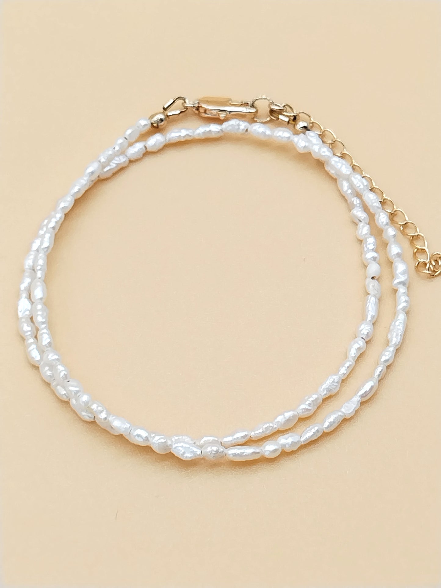 Tiny Keshi Pearls Gold Choker Necklace