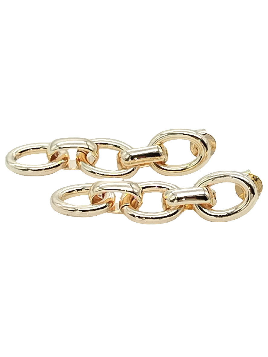 Pendientes de cadena de eslabones chapados en oro | Pendientes colgantes minimalistas de oro