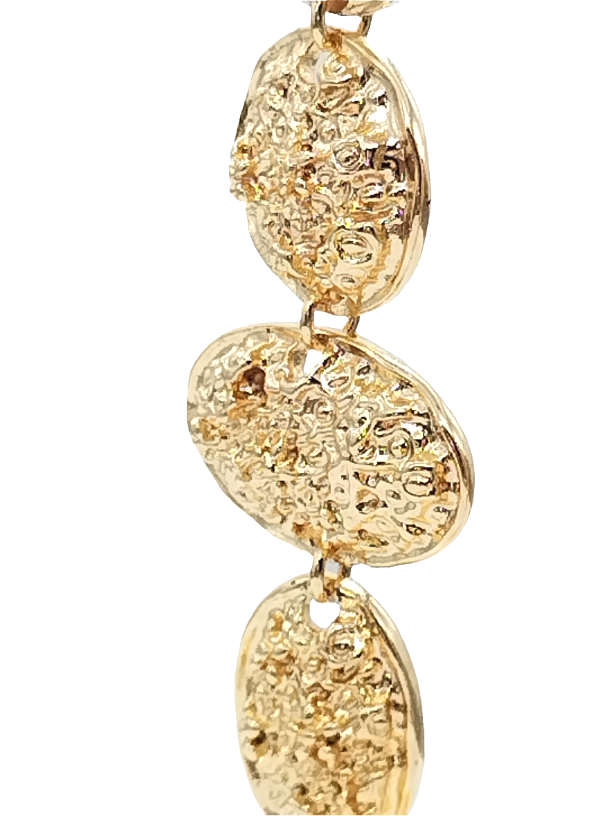 Impresionantes pendientes largos colgantes de oro para mujer