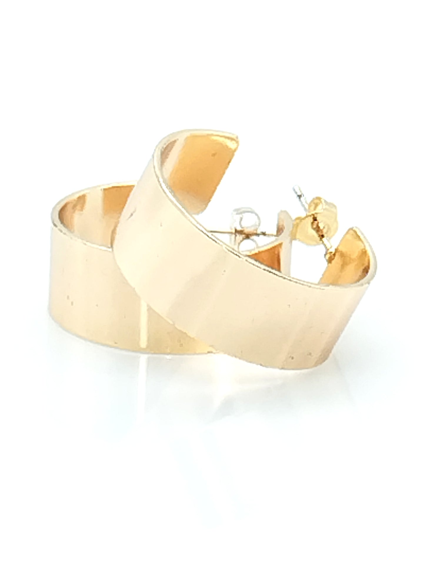 Chunky Gold Flat Hoop Earrings | Bold & Modern Statement Hoops