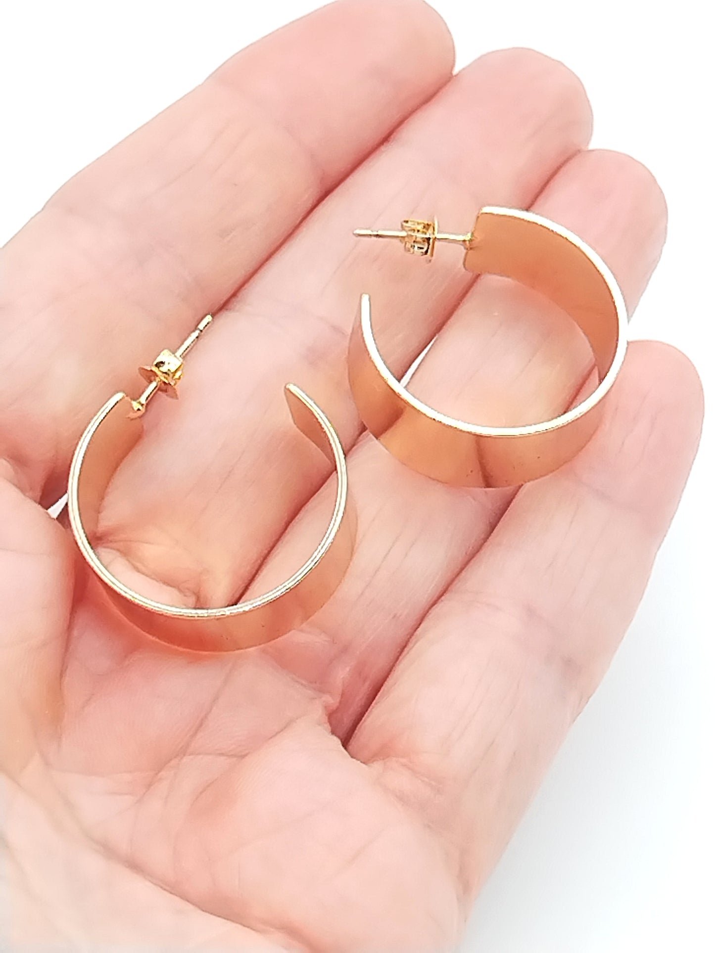 Chunky Gold Flat Hoop Earrings | Bold & Modern Statement Hoops