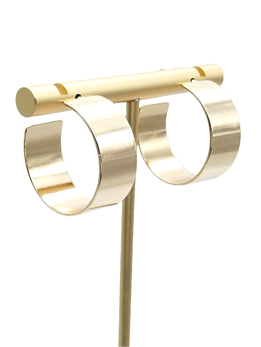 Chunky Gold Flat Hoop Earrings | Bold & Modern Statement Hoops