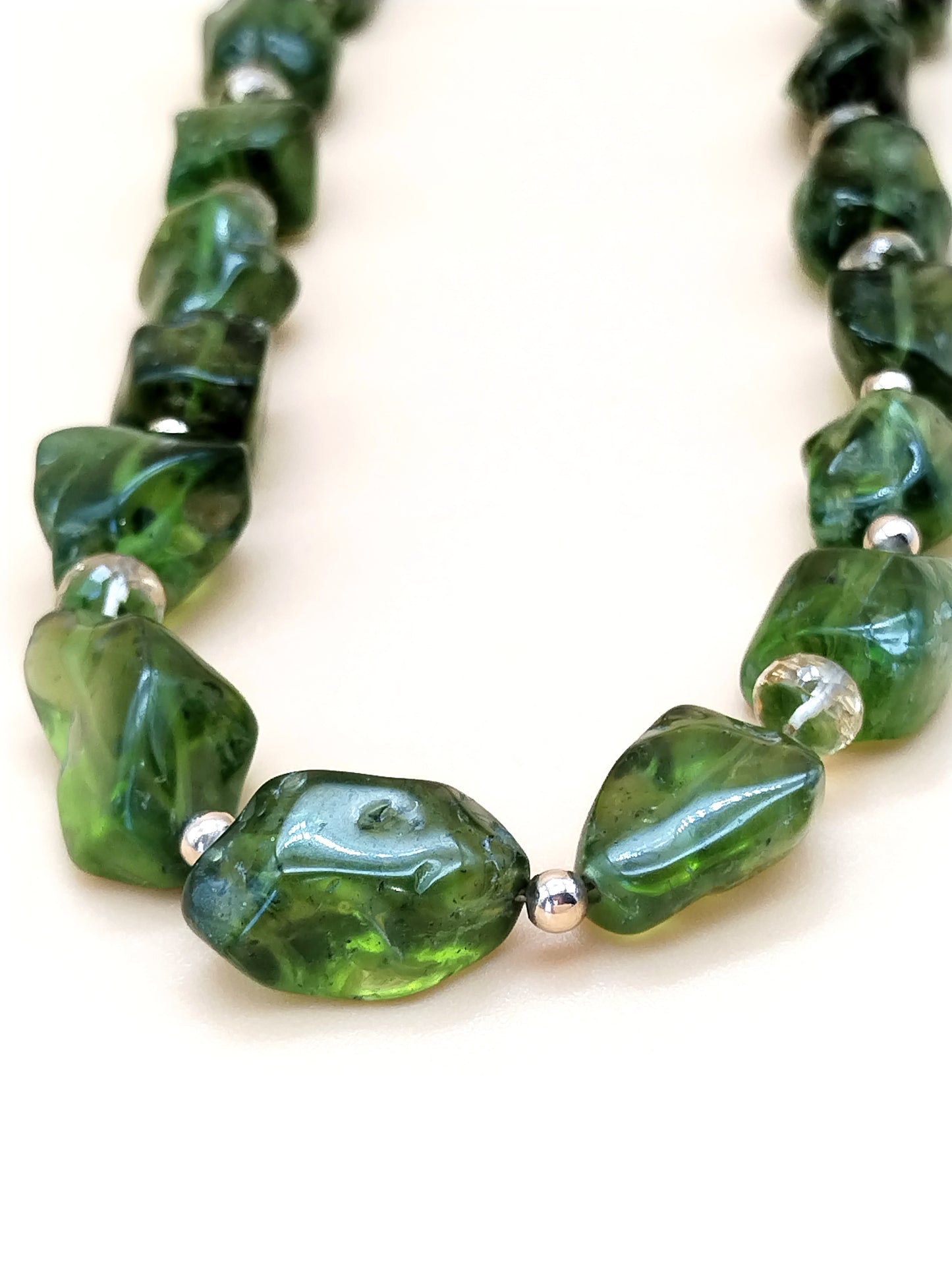 Chunky Peridot Nugget Necklace | San Carlos Apache Peridot | Citrine & Solid Gold