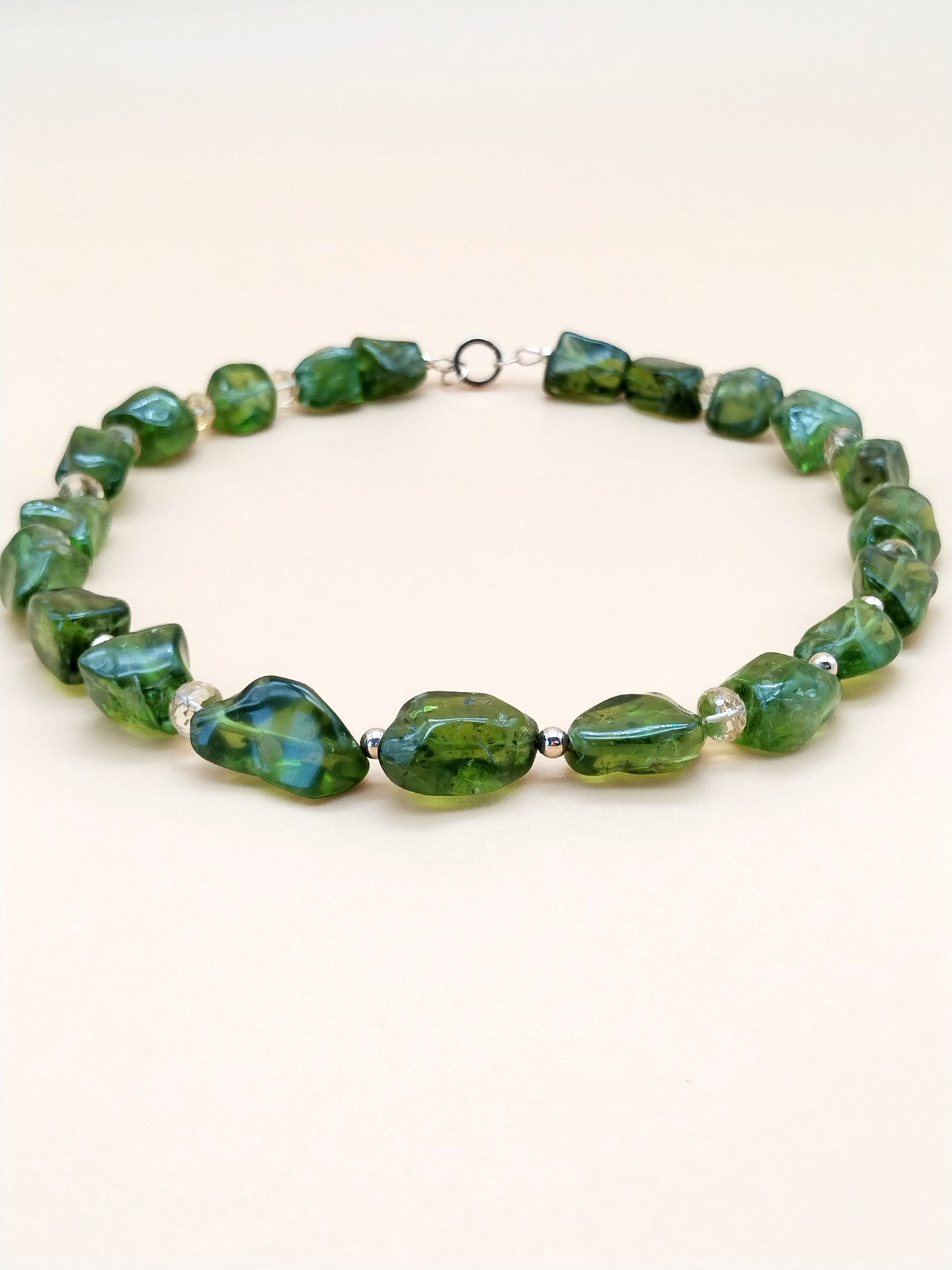 Chunky Peridot Nugget Necklace | San Carlos Apache Peridot | Citrine & Solid Gold