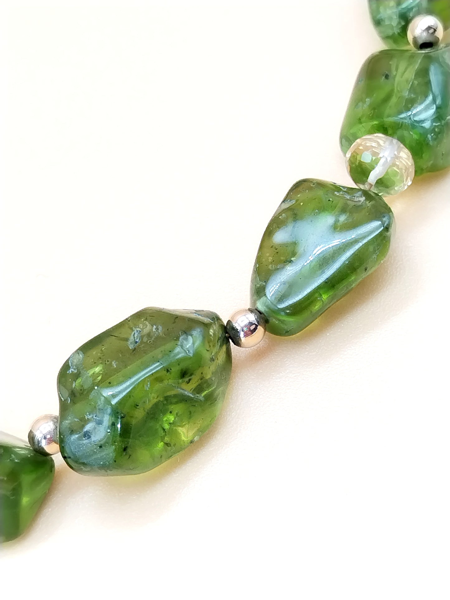 Chunky Peridot Nugget Necklace | San Carlos Apache Peridot | Citrine & Solid Gold