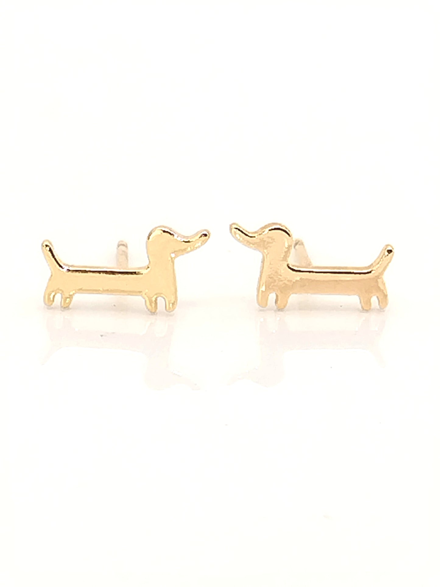 Dackel Gold Ohrstecker - Süßer Doxie Hundeschmuck