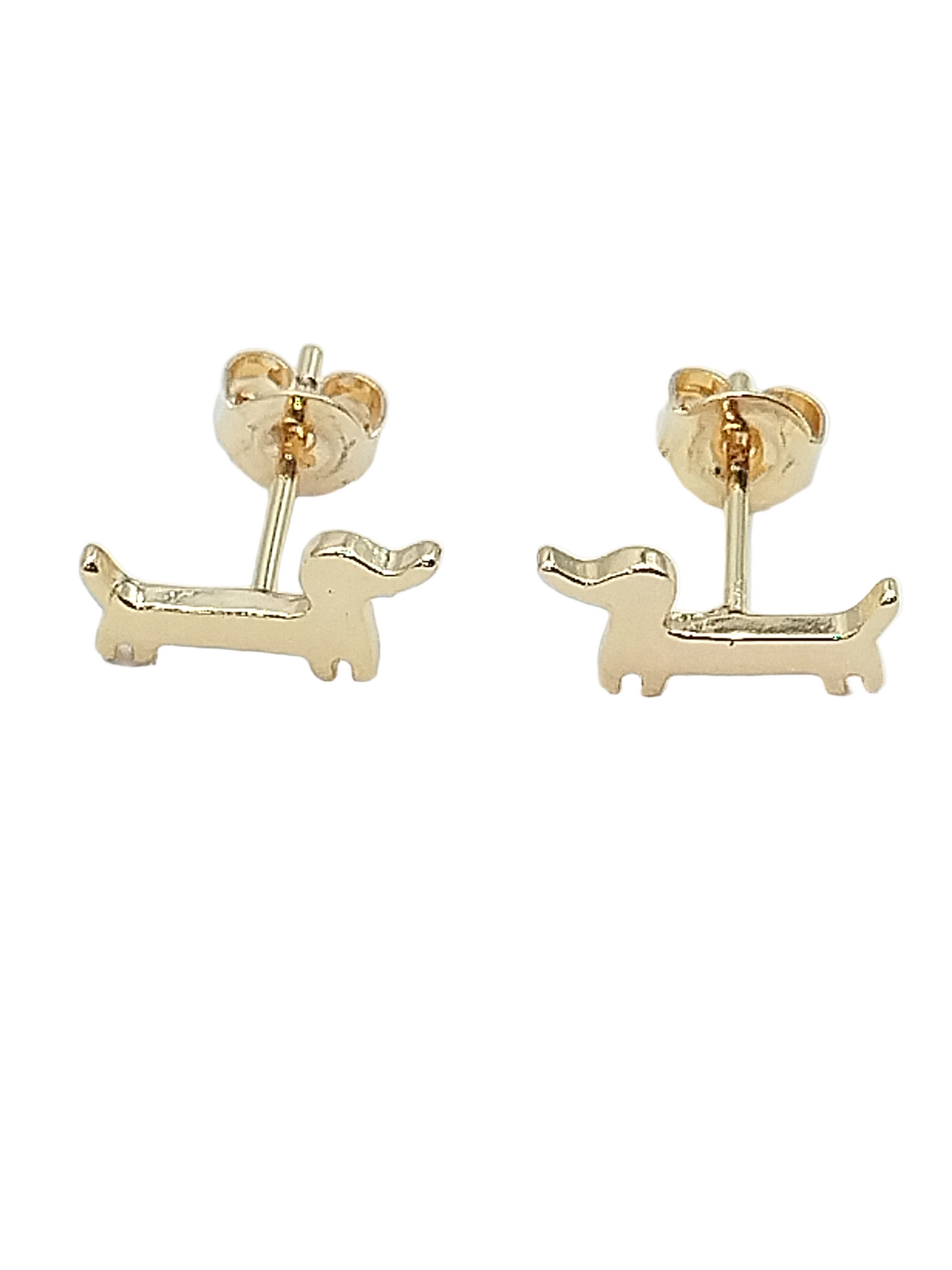 Dackel Gold Ohrstecker - Süßer Doxie Hundeschmuck