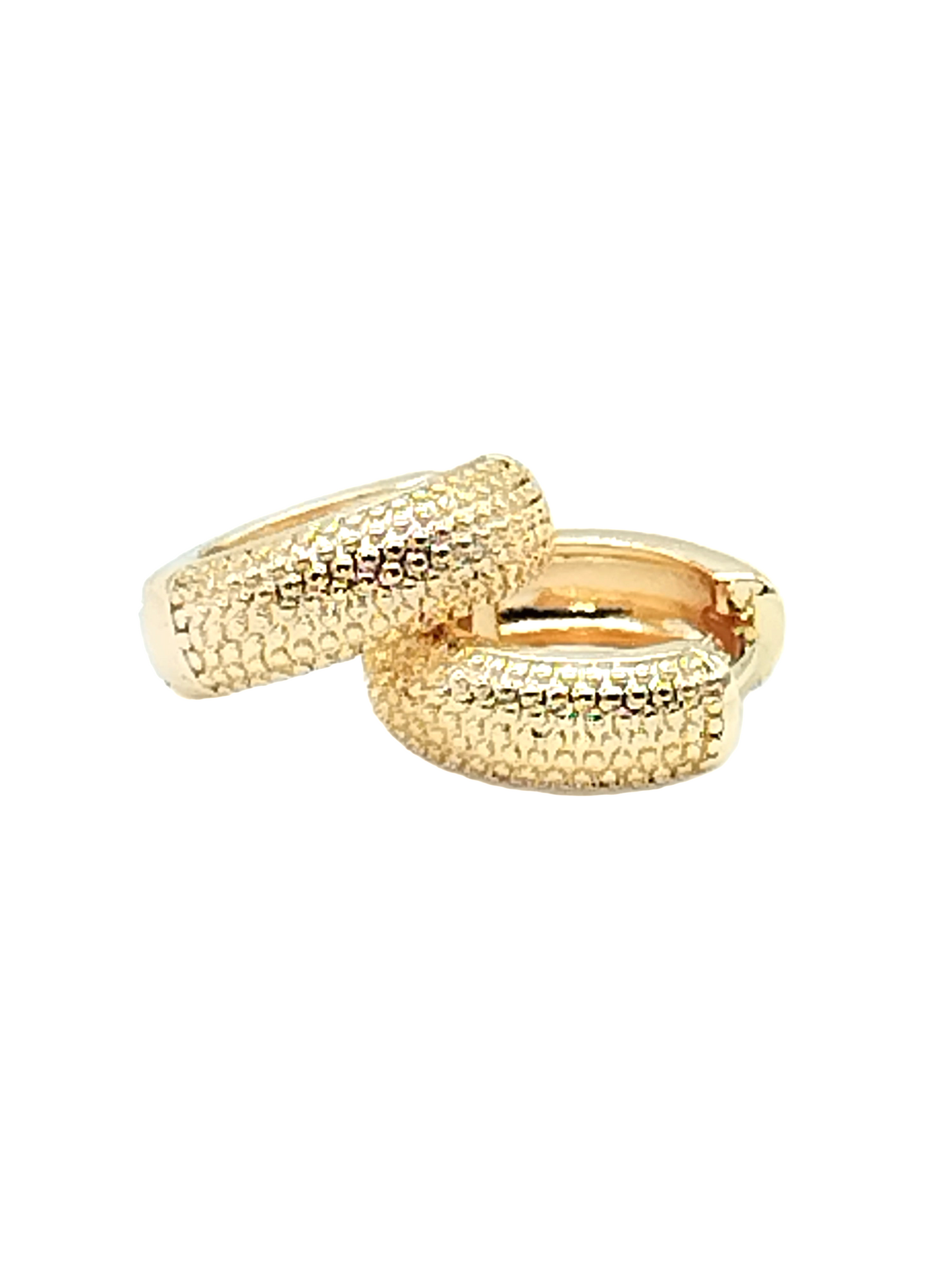 Aros anchos texturizados de oro - Tiny Everyday Hoops