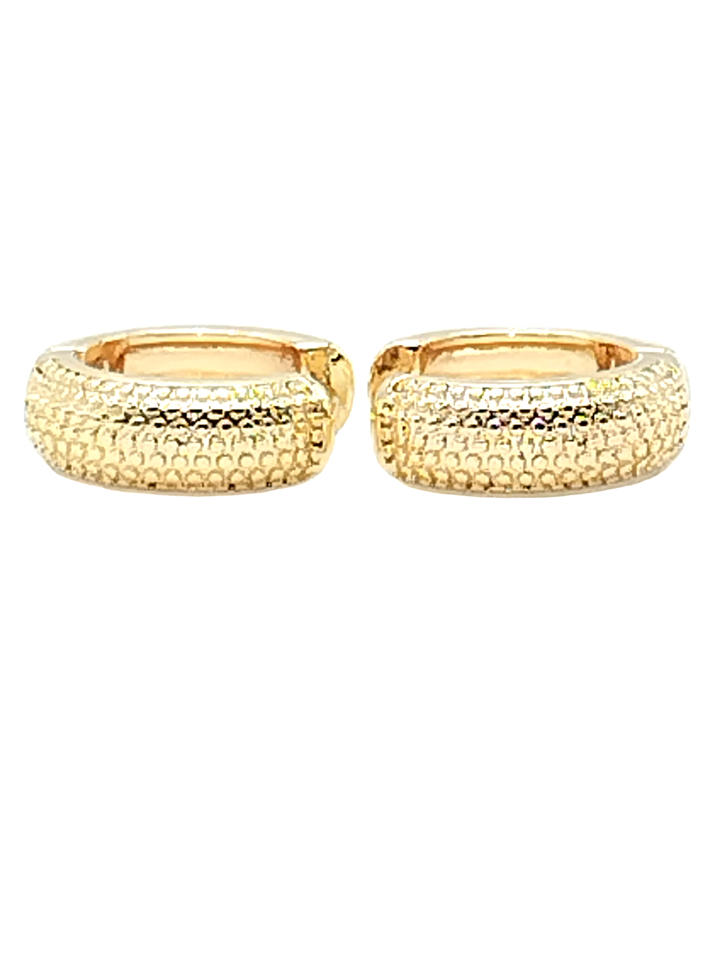 Aros anchos texturizados de oro - Tiny Everyday Hoops