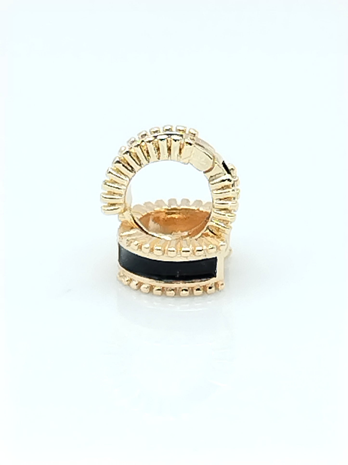 Gold Huggies, schwarzer Emaille, edler Schmuck, Geschenke, minimalistisch, Frauen, Trendy