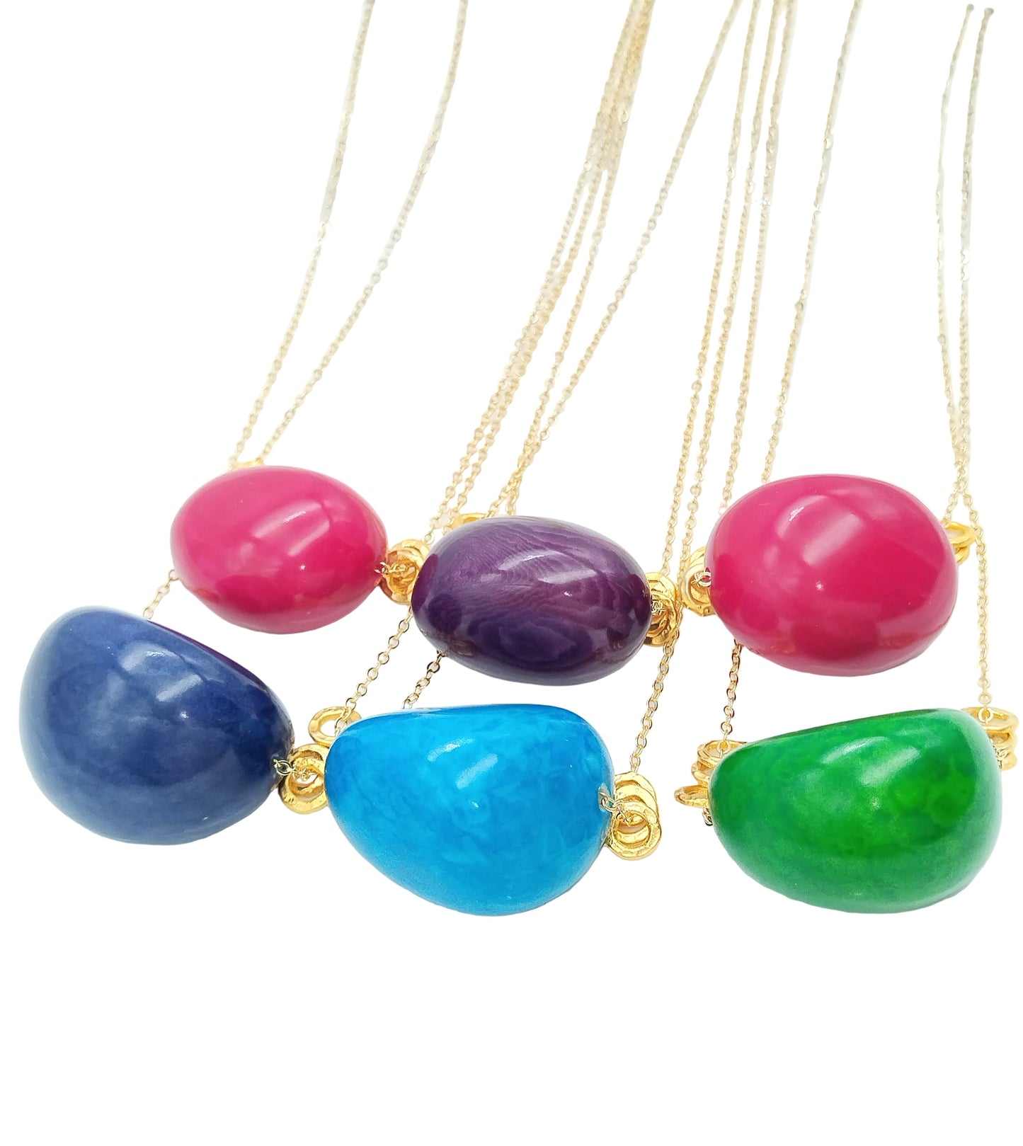 Eco-friendly tagua seed necklace - natural sustainable jewelry alternative view