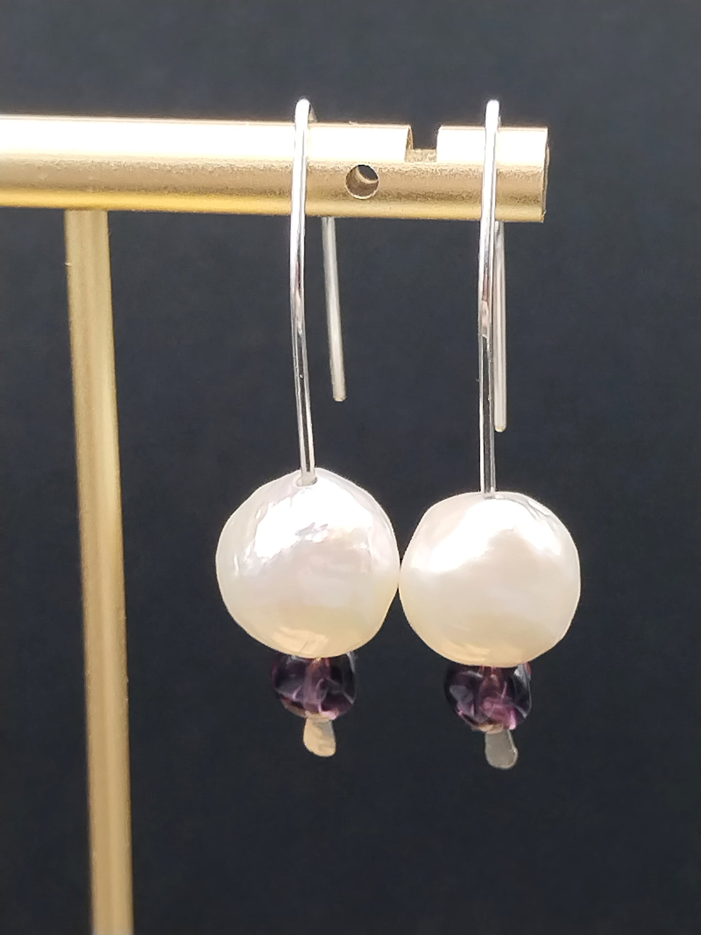 Edison Pearl Dangle Earrings - Large Pearls Sterling Silver