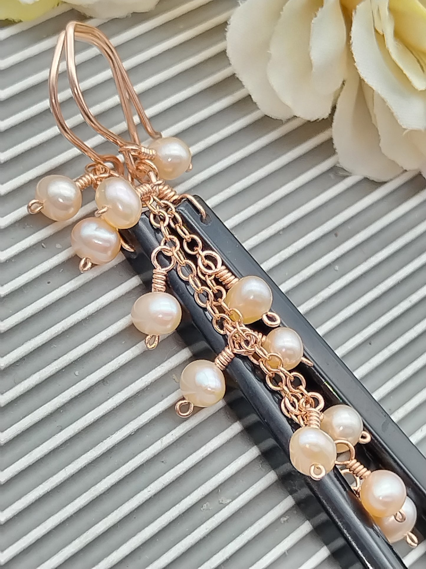 Pendientes colgantes con piedras preciosas, pendientes largos rellenos de oro de 14 k, pendientes de obsidiana, labradorita y perlas, pendientes delicados