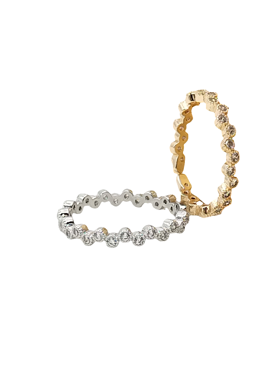 Dainty Gold Ring, Eternity CZ Ring, Feminine Jewelry, Elegant, Women, Stackable