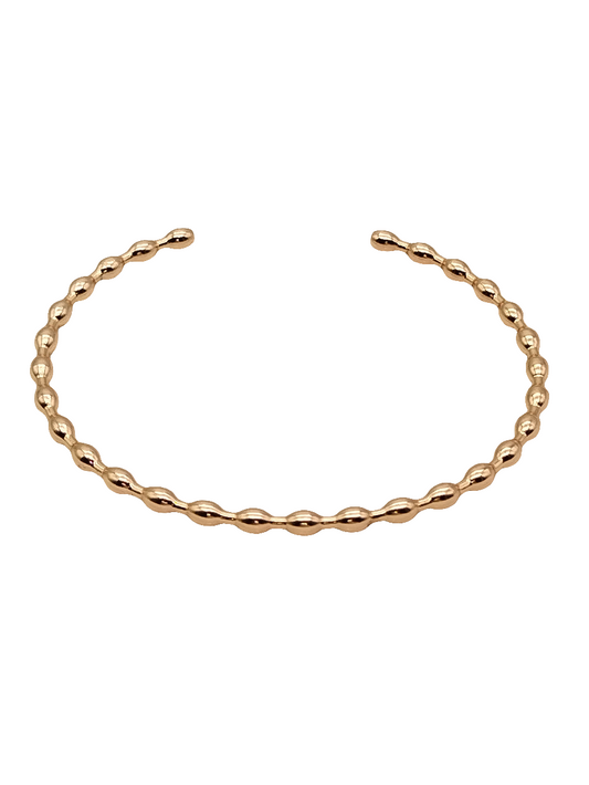 Gold Beaded Bracelet, 18k Gold Plated Cuff, Adjustable, Classy, Jewelry, Women, Gifts, Mom
