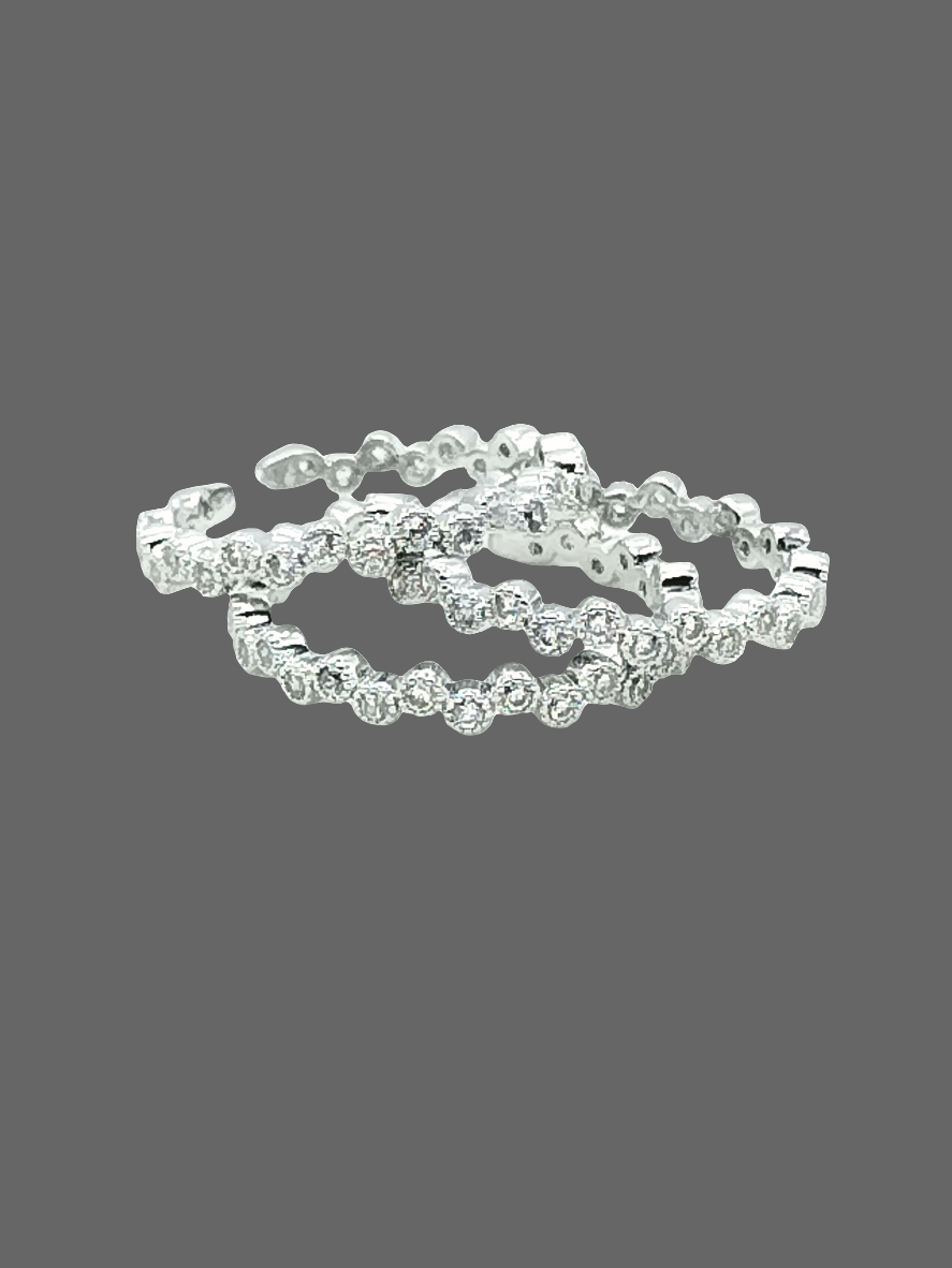 Anillo de plata delicado, anillo de eternidad con circonita cúbica, joyería femenina, elegante, para mujer, apilable (copia)