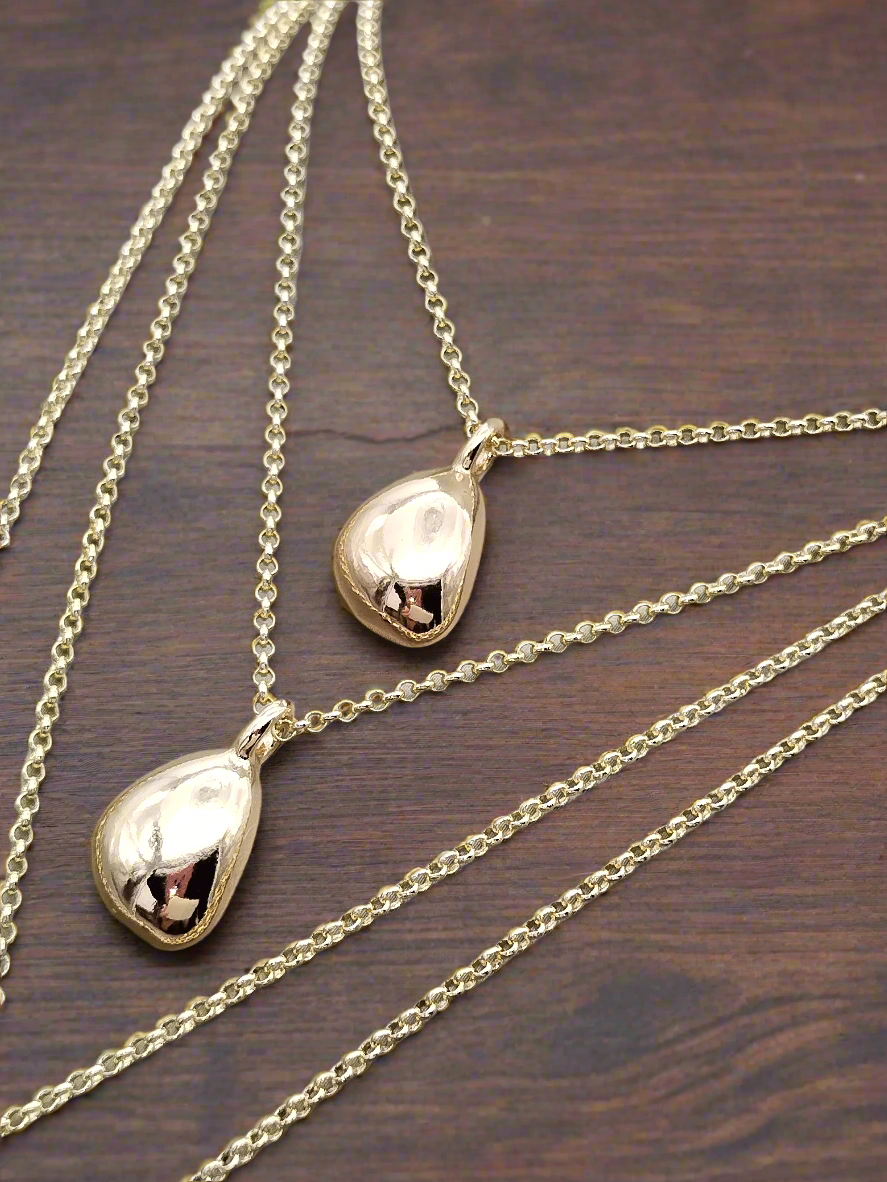 Gold Drop Necklace, Smooth Pendant, Minimalist Jewelry, Trending, Affordable, Women Gifts