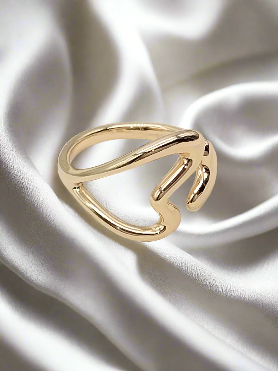 Open Heart Gold Ring