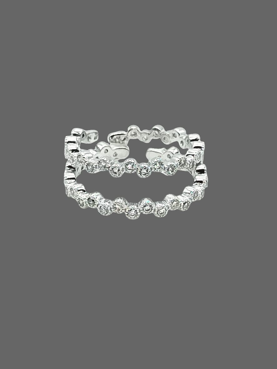 Anillo de plata delicado, anillo de eternidad con circonita cúbica, joyería femenina, elegante, para mujer, apilable (copia)