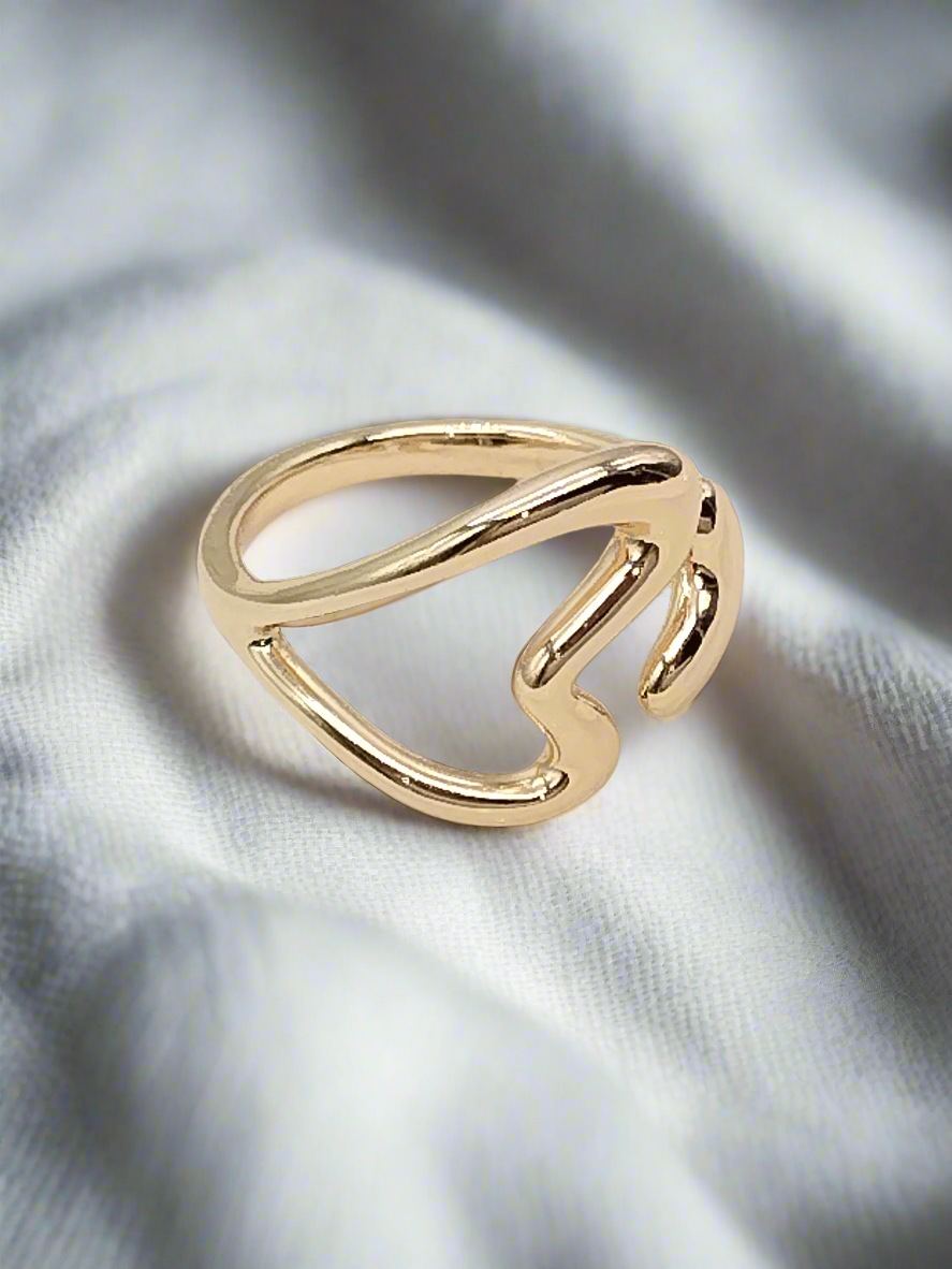 Open Heart Gold Ring