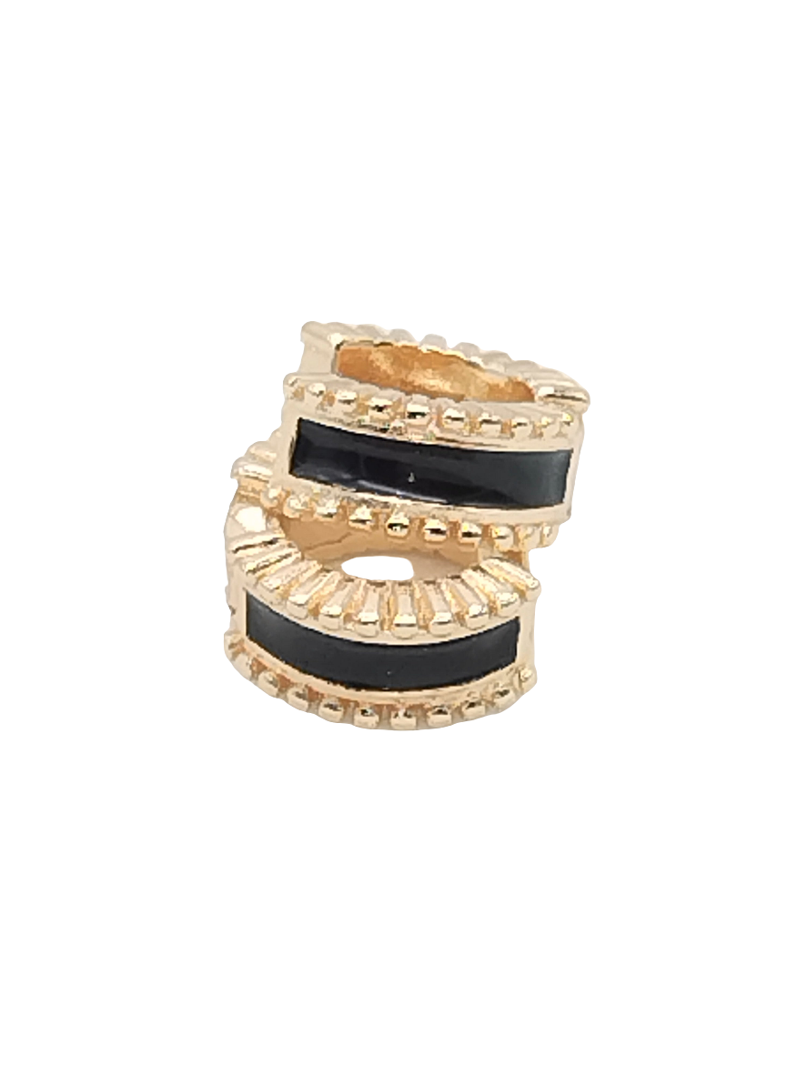 Gold Huggies, Black Enamel, Classy Jewelry, Gifts, Minimalist, women, Trending