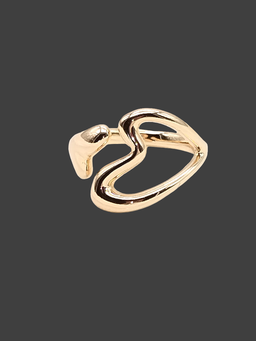 Open Heart Gold Ring