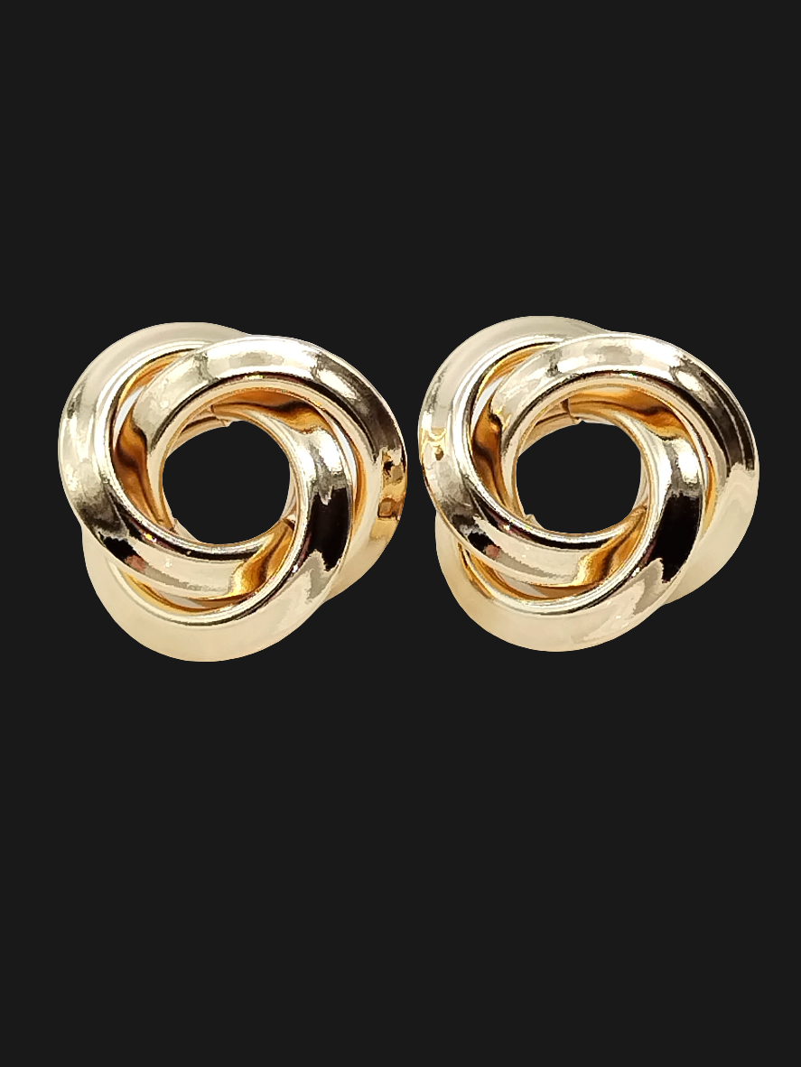 Pendientes de oro con nudo, pendientes de botón llamativos, gruesos, con botón, tendencia, joyas, regalos
