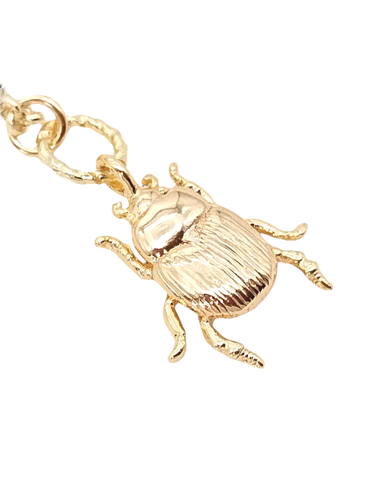 Scarab Beetle Charm Necklace, 18k Gold Plated Chain, Trendy Choker Layering, Holidays Gift, Women Sustainable Jewelry